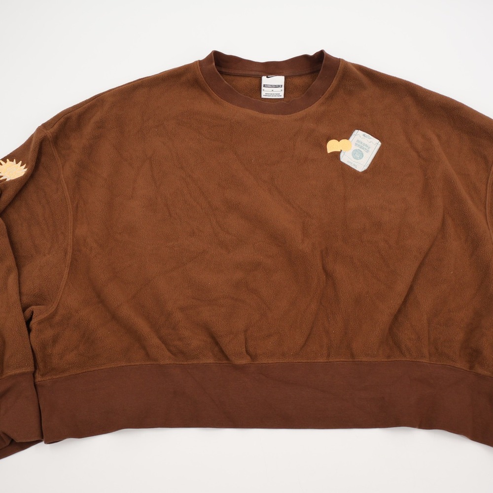 Nike Naomi Osaka Fleece Sweatshirt Womens Medium Brown Cropped FD5504-259